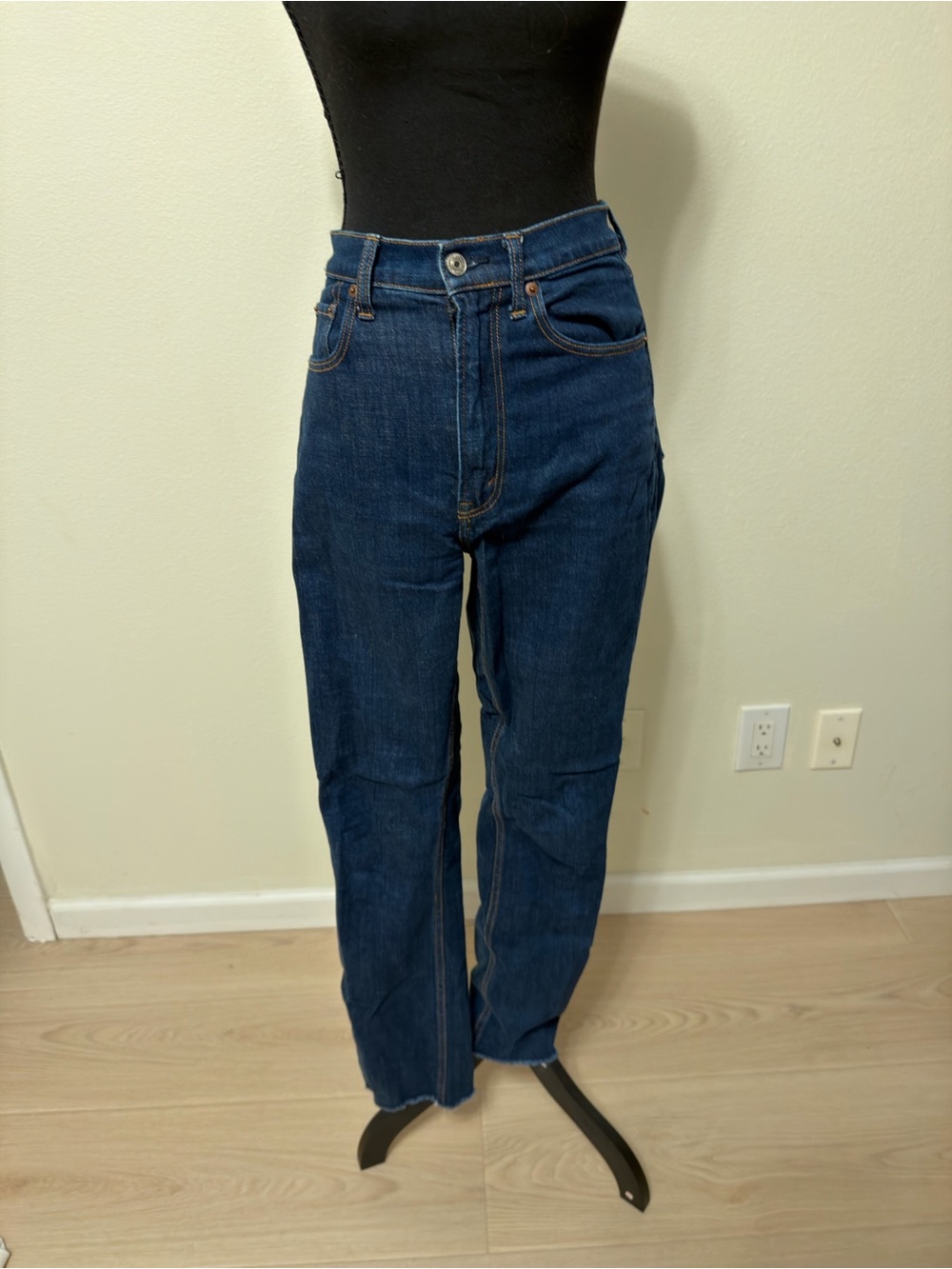 Abercrombie & Fitch Navy Straight-Leg Jeans